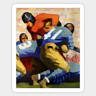 Vintage Sports, Football Players in a Game Sticker